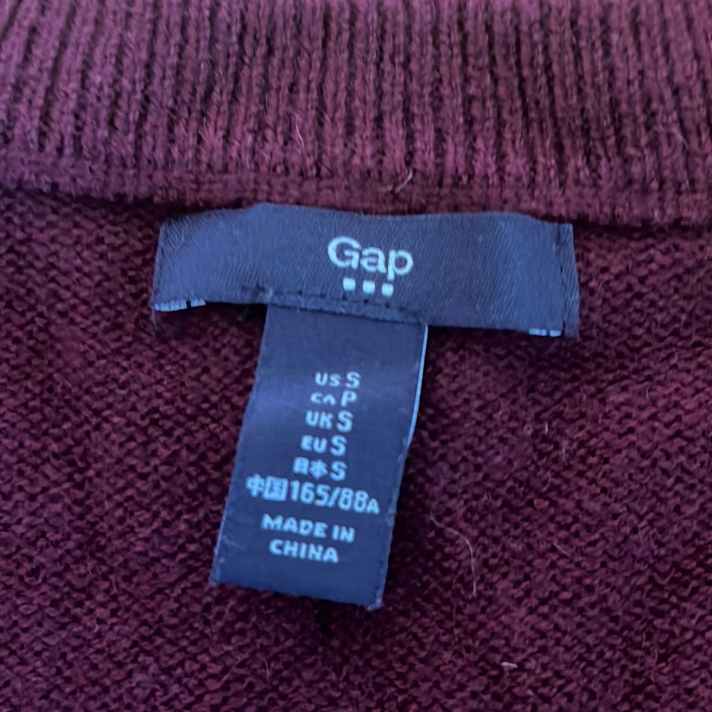 Gap burgundy sweater long sold small